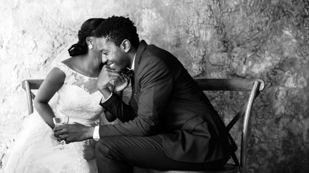 newlywed-african-descent-couple-wedding-P3CGHZ2.jpg